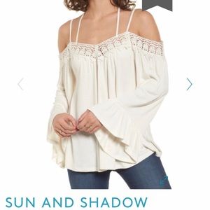 NWT Off The Shoulder crochet lace top